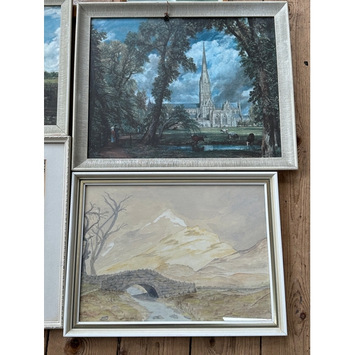 115 - Two Artist Signed Original Works With Prints & Marquetry Plaque.