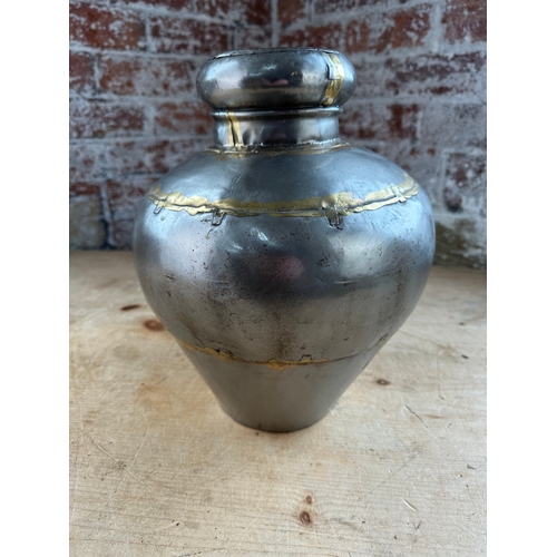 189 - Hand Crafted Steel Vase 12