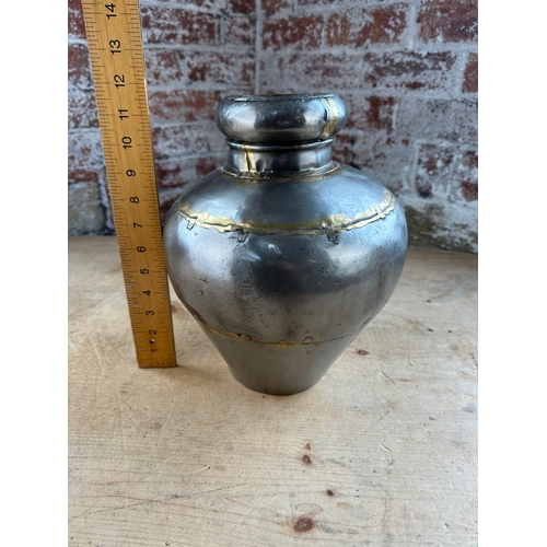 189 - Hand Crafted Steel Vase 12