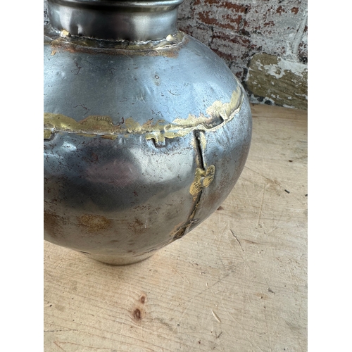 189 - Hand Crafted Steel Vase 12