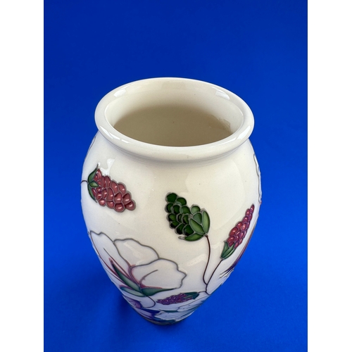 270 - Moorcroft Bramble Pattern Vase With Original Price Sticker