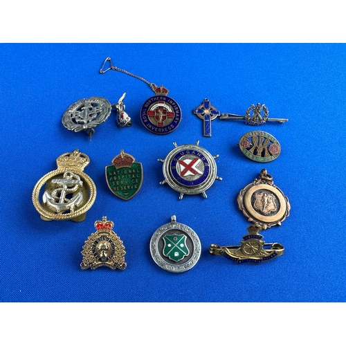 199 - Group Of Vintage Badges & Medals Some Silver