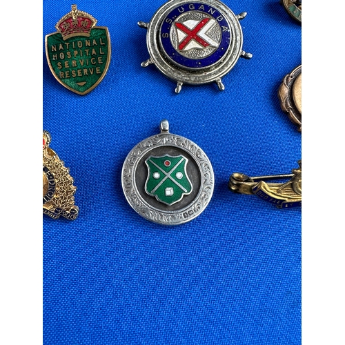 199 - Group Of Vintage Badges & Medals Some Silver