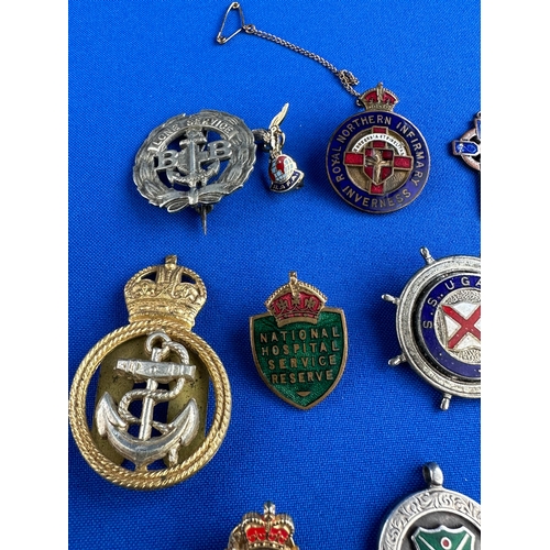 199 - Group Of Vintage Badges & Medals Some Silver