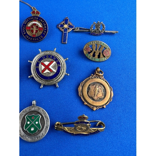 199 - Group Of Vintage Badges & Medals Some Silver