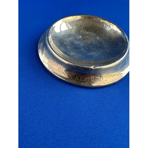 4 - White & Heather Whiskey Advertising Ashtray, Hallmarked Silver.