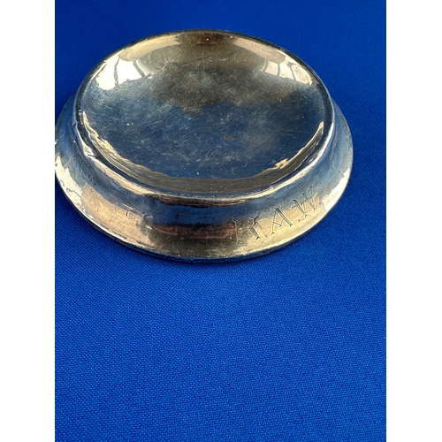 4 - White & Heather Whiskey Advertising Ashtray, Hallmarked Silver.