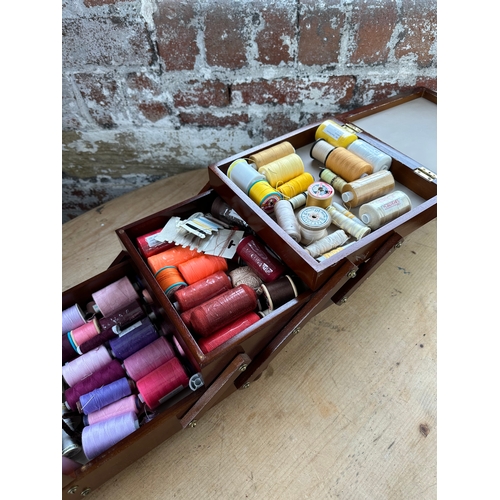 435 - Sewing Box Full Of Colour Coded Quality Threads