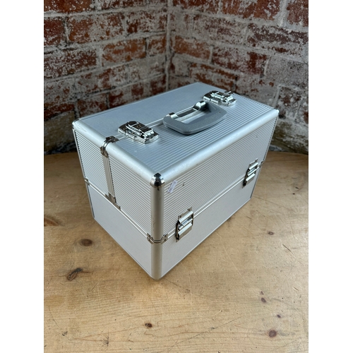 436 - Aluminium Craft / Makeup Case Full Of Art Equipment