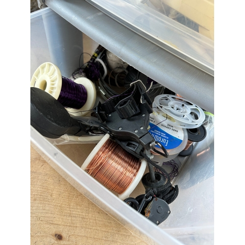 441 - Plastic Storage Drawers With Contents. Copper Wire, CCTV Cameras Etc.