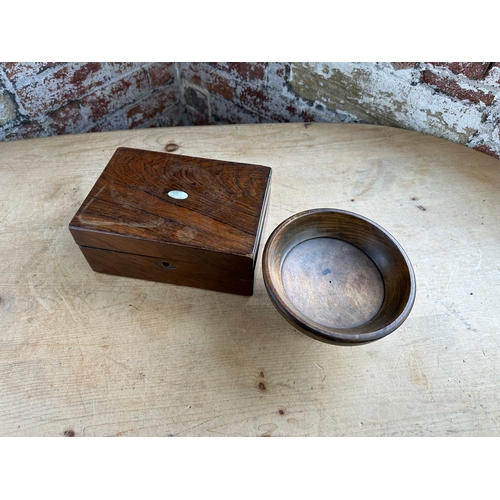 159 - Turned Wooden Footed Bowl & Box