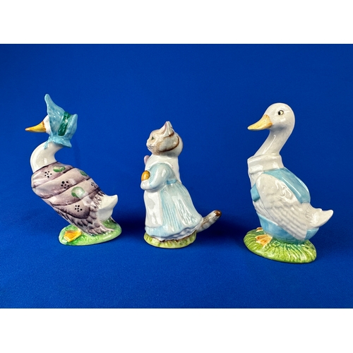 242 - Beswick Beatrix Potter: Jemima Puddleduck, Tabitha Twitchett, Mr. Drake Puddle-Duck