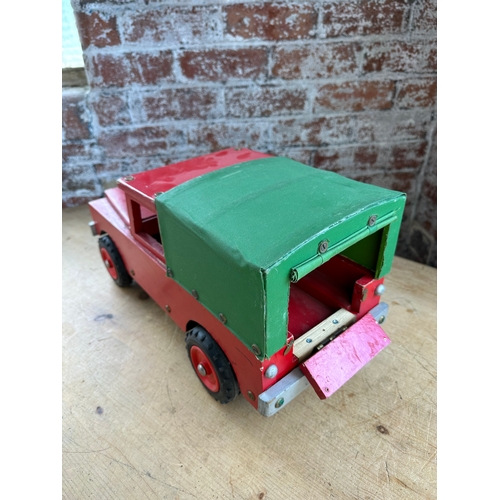 95 - Scratch Built Wooden Land Rover Model Complete With Plans To Build Your Own