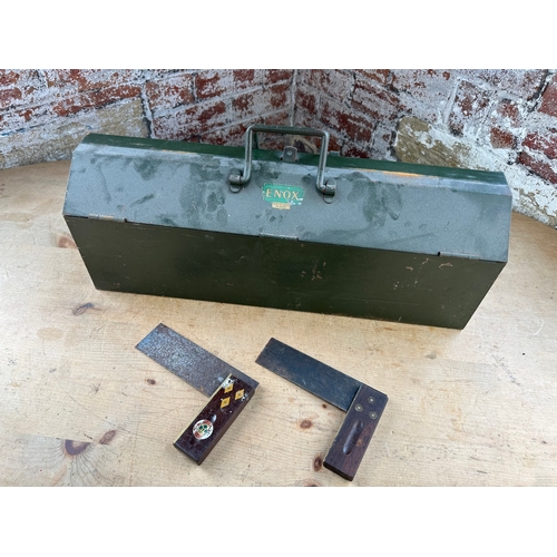 379 - Vintage Enox Metal Tool Box With Tools