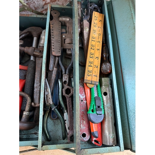 380 - Metal Cantilever Tool Box Full Of Tools