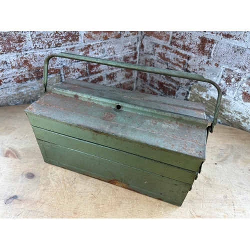 380 - Metal Cantilever Tool Box Full Of Tools