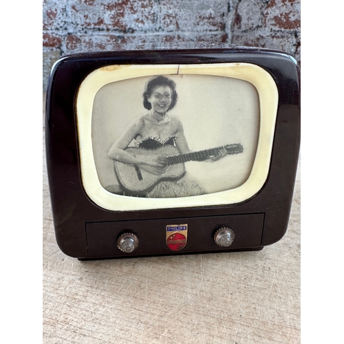 145 - Phillips Bakelite TV Musical Trinket Box With Moving Picture.