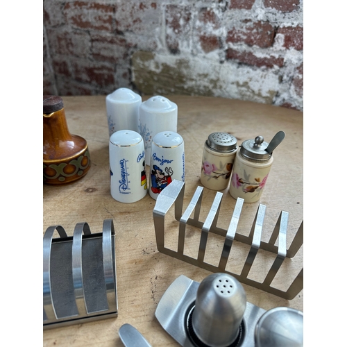 148 - Vintage Table Items Inc Stainless Steel Breakfast Items,  Disney, Hornsea & Novelty Salt & Peppers