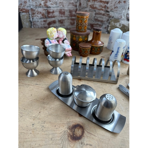 148 - Vintage Table Items Inc Stainless Steel Breakfast Items,  Disney, Hornsea & Novelty Salt & Peppers