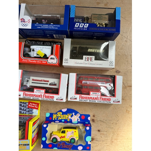 74 - Group Of Die Cast Vehicles Inc. Only Fools & Horses, Mr Blobby, Fishermans Friends Etc.