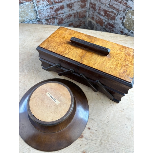 140 - Wooden Cantilever Box & Rotating Musical Plate