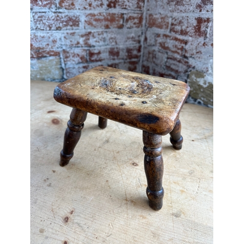 478 - Small Antique Country Stool / Candle stand