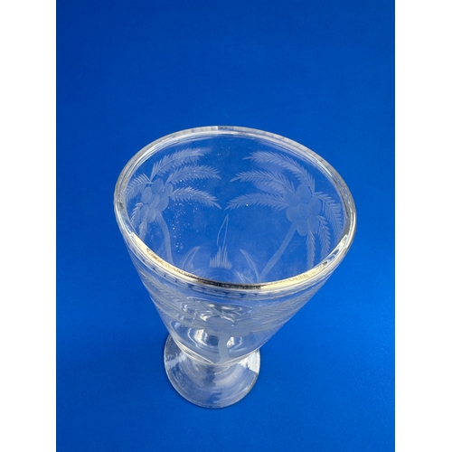 290 - Etched Glass Celery Vase