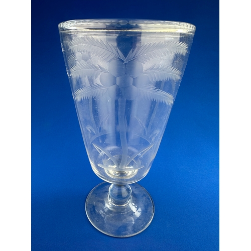 290 - Etched Glass Celery Vase