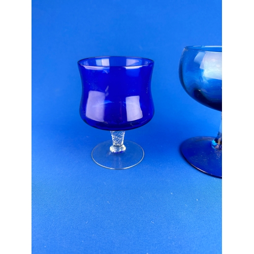 293 - Quartet Of Vintage Blue Glass