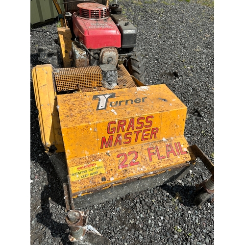 359 - Turner Grass Master 22 Flail Mower with Honda GXV340 Engine - Untested - Please note, although local... 