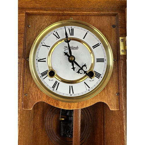 125 - Oak Cased Highlands Chiming Wall Clock