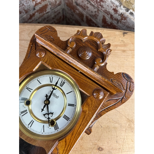 125 - Oak Cased Highlands Chiming Wall Clock