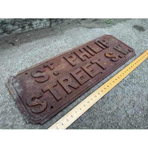 337 - Heavy St. Philip Street S.W. Cast Iron Sign