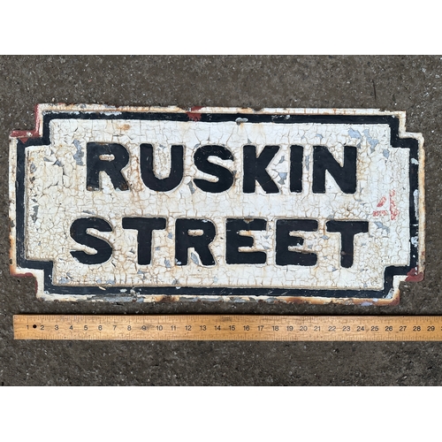 342 - Ruskin Street Vintage Cast Iron Sign