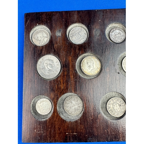 44 - 19th & 20th Century Collection Of Silver Coins In Wooden Tray