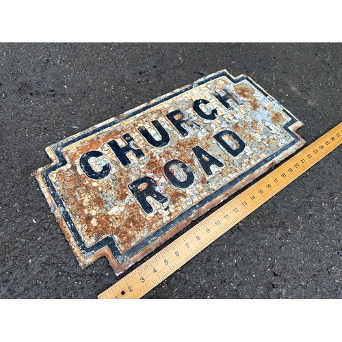 322 - Church Road Vintage Cast Iron Street Sign