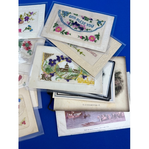 221 - 7 WW1 Silk Embroidered Postcards Etc.