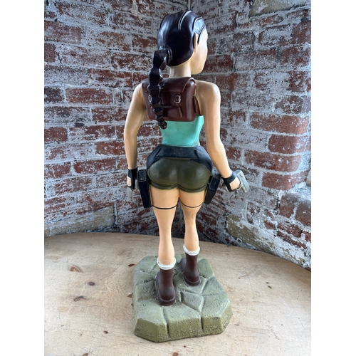 230 - Lara Croft, Tomb Raider Shop Advertising Display Figure. Stands 3ft Tall. Slight Crack To Base.