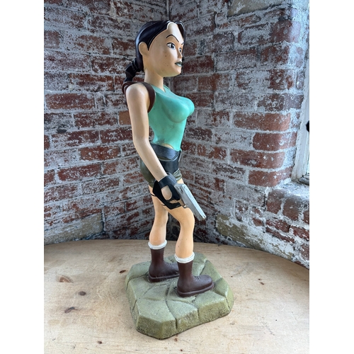 230 - Lara Croft, Tomb Raider Shop Advertising Display Figure. Stands 3ft Tall. Slight Crack To Base.