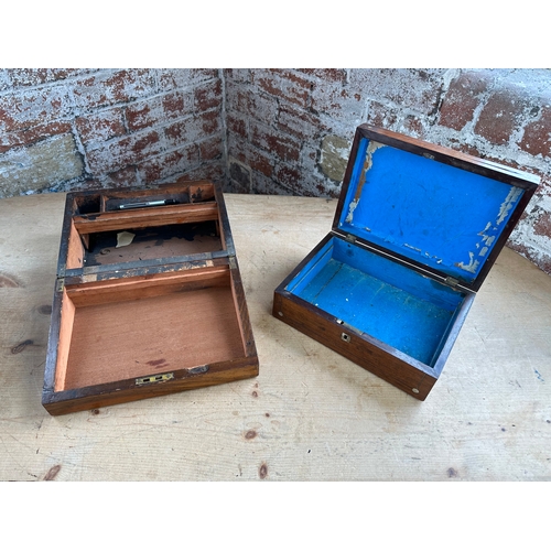 231 - Vintage Wooden Box & Writing Slope