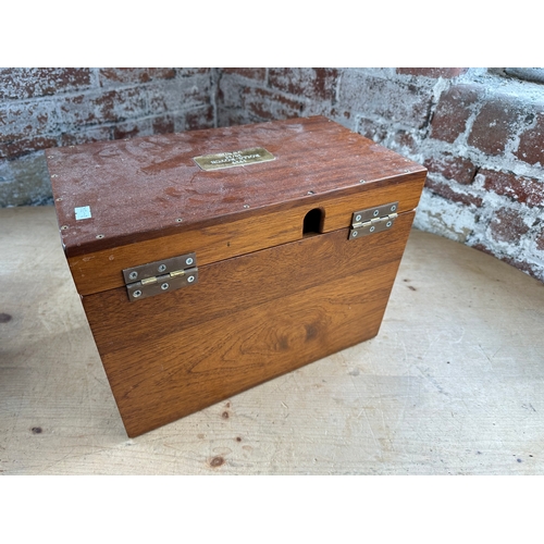 232 - Wooden Car Battery Box With 1929 Rolls Royce 20/25 UW 6718 Plaque