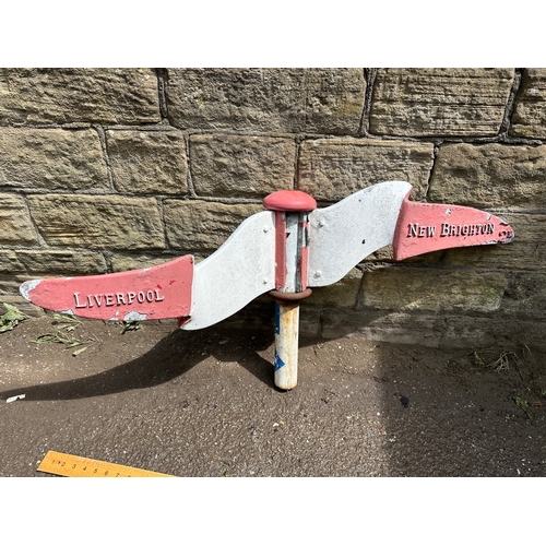 296 - Liverpool to New Brighton National Cycle Network Cast Aluminium Milepost