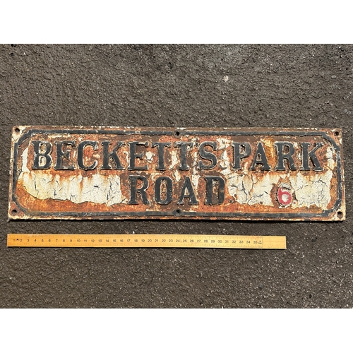 298 - Beckett's Park Road Cast Iron Street Sign