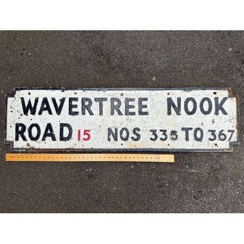 300 - Wavertree Nook Road Cast Iron Street Sign