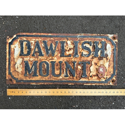 302 - Dawlish Mount Cast Iron Street Sign