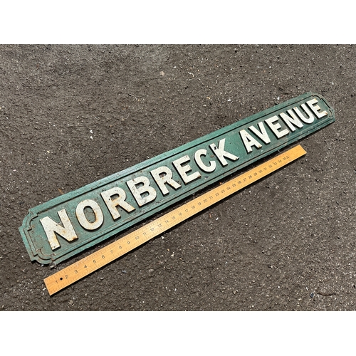 306 - Norbreck Avenue Cast Iron Street Sign