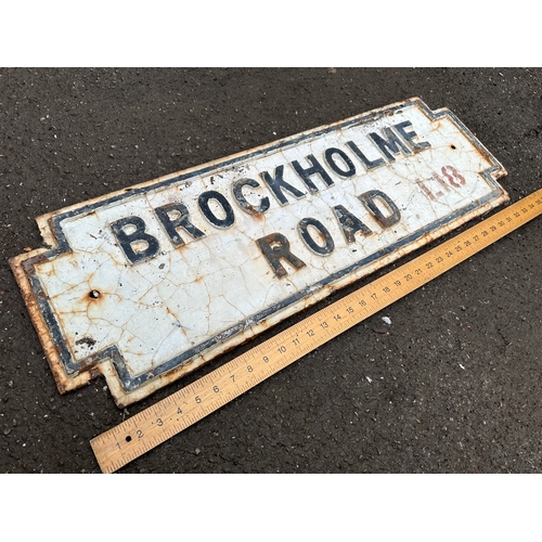 308 - Brockholme Road Cast Iron Street Sign