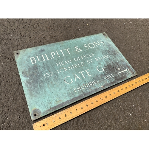 311 - Bulpitt & Sons Birmingham Bronze Plaque