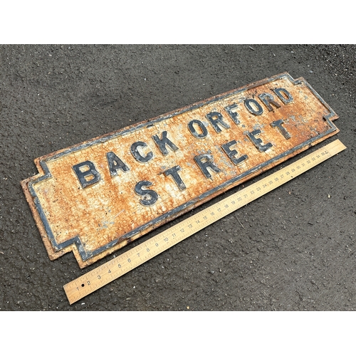 314 - Back Orford Street Cast Iron Street Sign