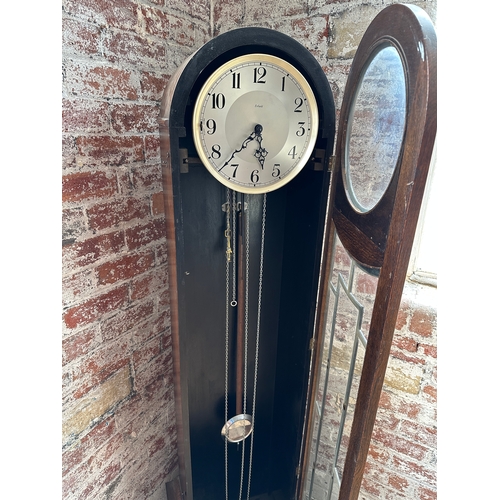 484 - Enfield Art Deco Long Case Clock With Pendulum and Three Weights